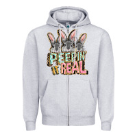 Heather Grey peepin' it real easter day Zipper Hoodie - FaDigitalArtStudio