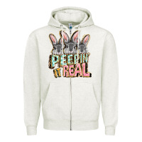 Oatmeal Heather peepin' it real easter day Zipper Hoodie - FaDigitalArtStudio