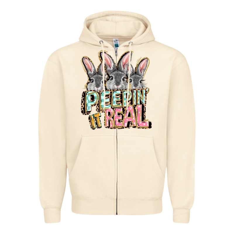 Peepin' It Real Easter Day Zipper Hoodie by FaDigitalArtStudio | Teevron