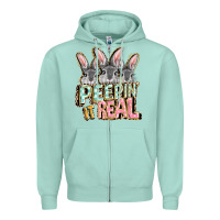 Seafoam peepin' it real easter day Zipper Hoodie - FaDigitalArtStudio