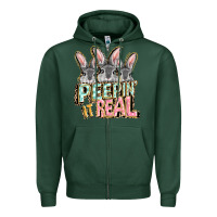 Sports Green peepin' it real easter day Zipper Hoodie - FaDigitalArtStudio