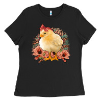 Black Chick With Flowers Feopard Ladies Tee - Jasminsmagicworld
