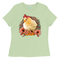 Matcha Chick With Flowers Feopard Ladies Tee - Jasminsmagicworld
