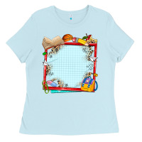 Baby Blue school your text here Ladies Tee - NancyCooperArtShop