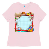 Bubblegum Pink school your text here Ladies Tee - NancyCooperArtShop