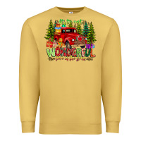 Antique Gold it's The Most Wonderful Time of the year Premium Sweatshirt - CowhideDigitalArt