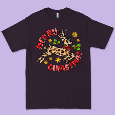 Merry Christmas Deer Premium Tee Designed By Maliassmallbusiness
