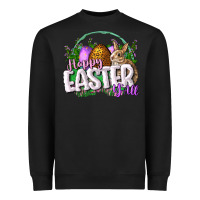 Black happy easHappy Easter y'all Easter Day Heavyweight Sweatshirt - CowGirlArtShop