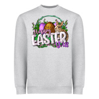 Heather Grey happy easHappy Easter y'all Easter Day Heavyweight Sweatshirt - CowGirlArtShop