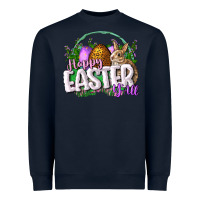 Navy happy easHappy Easter y'all Easter Day Heavyweight Sweatshirt - CowGirlArtShop