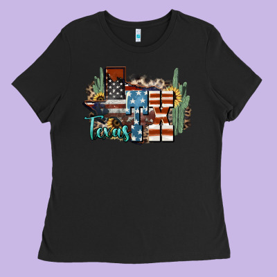 Tx Texas Ladies Tee Designed By Nancycooperartshop