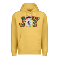 Antique Gold white shepherd christmas joy Premium Hoodie - RanaPortraitStore