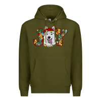 Army Green white shepherd christmas joy Premium Hoodie - RanaPortraitStore