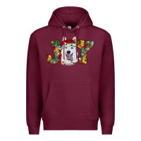 Burgundy white shepherd christmas joy Premium Hoodie - RanaPortraitStore