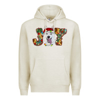 Oatmeal Heather white shepherd christmas joy Premium Hoodie - RanaPortraitStore