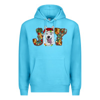 Ocean Blue white shepherd christmas joy Premium Hoodie - RanaPortraitStore