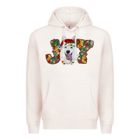 Pale Pink white shepherd christmas joy Premium Hoodie - RanaPortraitStore