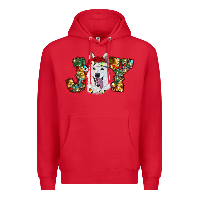 White Shepherd Christmas Joy Premium Hoodie by RanaPortraitStore | Teevron