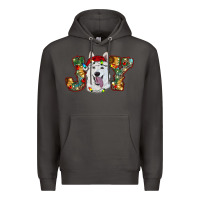 Smoke white shepherd christmas joy Premium Hoodie - RanaPortraitStore