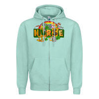 Seafoam nurse st patricks Zipper Hoodie - FaDigitalArtStudio