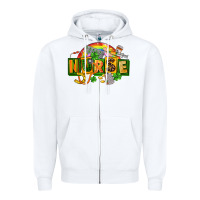 White nurse st patricks Zipper Hoodie - FaDigitalArtStudio