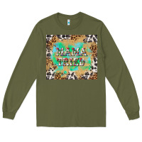 Army Green mama tried with leopard and cowhide tumbler tbs Long Sleeve Tee - TumblerDesignByShophia