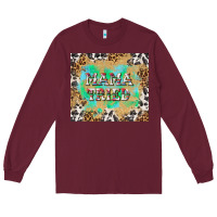 Burgundy mama tried with leopard and cowhide tumbler tbs Long Sleeve Tee - TumblerDesignByShophia