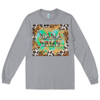 Heather Grey mama tried with leopard and cowhide tumbler tbs Long Sleeve Tee - TumblerDesignByShophia