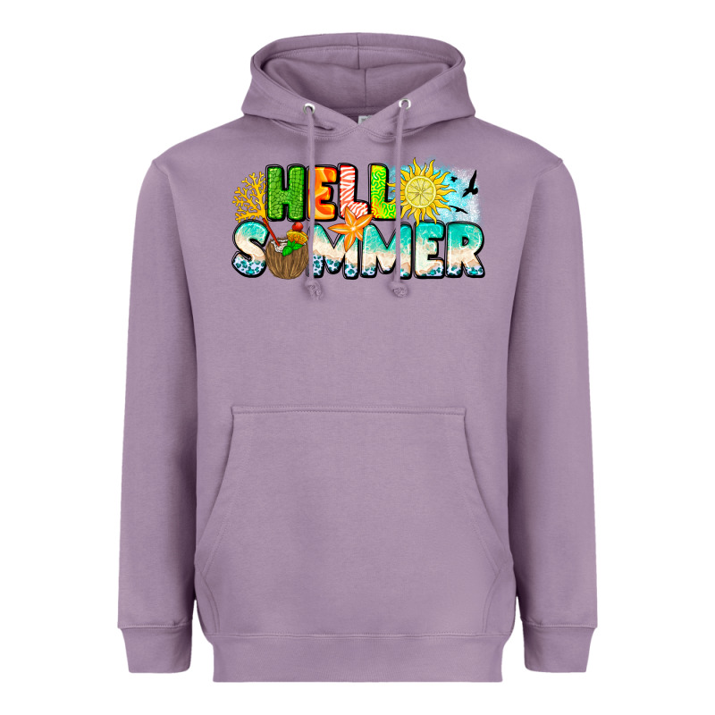 Hello Summer Heavyweight Hoodie by CowhideDigitalArt | Teevron