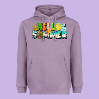 Hello Summer Heavyweight Hoodie Designed By Cowhidedigitalart