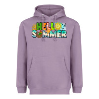 Lavender Hello Summer Heavyweight Hoodie - CowhideDigitalArt