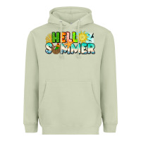 Matcha Hello Summer Heavyweight Hoodie - CowhideDigitalArt
