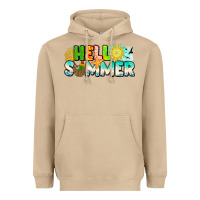Mushroom Hello Summer Heavyweight Hoodie - CowhideDigitalArt