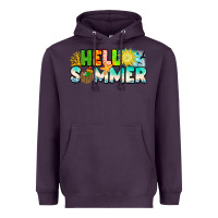 Plum Hello Summer Heavyweight Hoodie - CowhideDigitalArt