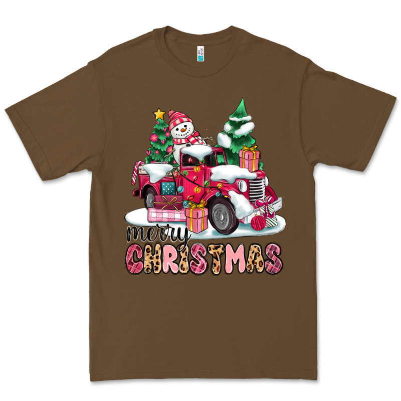 Pink Merry Christmas Premium Tee by MaliasSmallBusiness | Teevron