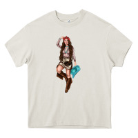Cream western cowgirl Heavy Core Tee - NancyCooperArtShop