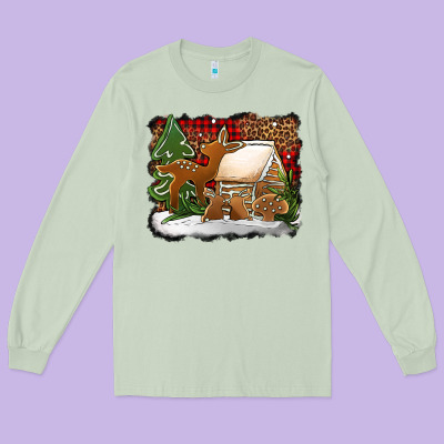 Christmas Cookies Buffalo Plaid Long Sleeve Tee Designed By Jasminsmagicworld