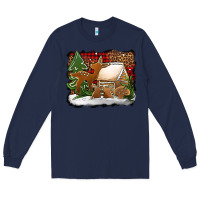 Navy Christmas cookies buffalo plaid Long Sleeve Tee - Jasminsmagicworld