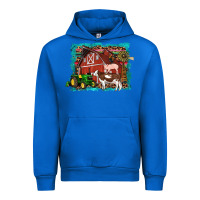 Cobalt farm life tractor cow pig rooster Urban Hoodie - Artiststas