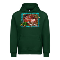 Forest Green farm life tractor cow pig rooster Urban Hoodie - Artiststas