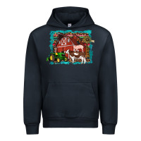 Navy farm life tractor cow pig rooster Urban Hoodie - Artiststas