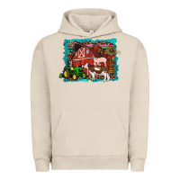 Pigment French Oak farm life tractor cow pig rooster Urban Hoodie - Artiststas