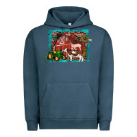 Pigment Midnight Navy farm life tractor cow pig rooster Urban Hoodie - Artiststas