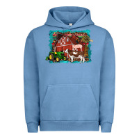 Pigment Pebble Blue farm life tractor cow pig rooster Urban Hoodie - Artiststas