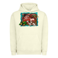 Pigment Pistachio farm life tractor cow pig rooster Urban Hoodie - Artiststas