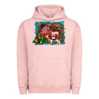 Pigment Salmon farm life tractor cow pig rooster Urban Hoodie - Artiststas
