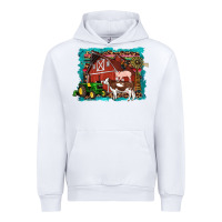 White farm life tractor cow pig rooster Urban Hoodie - Artiststas