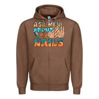 Chestnut ask me about my nails bbs Zipper Hoodie - BundleAndBundleShop