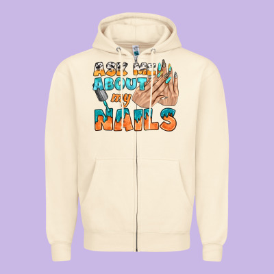 Ask Me About My Nails Bbs Zipper Hoodie Designed By Bundleandbundleshop