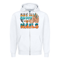 White ask me about my nails bbs Zipper Hoodie - BundleAndBundleShop